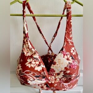 Torrid Dusty Red Floral Polka Dot Reversible 2pc Bikini Swimsuit SET 3X